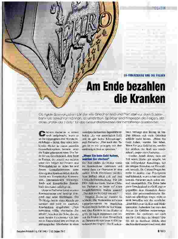 Vorschauseite 1: Am Ende bezahlen die Kranken