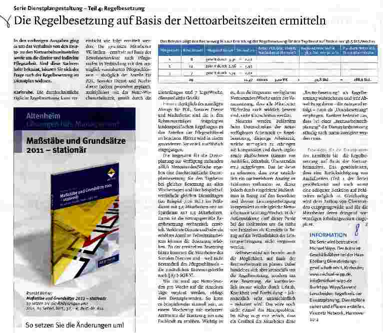 Vorschauseite 1: Die Regelbesetzung auf Basis der Nettoarbeitszeiten ermitteln