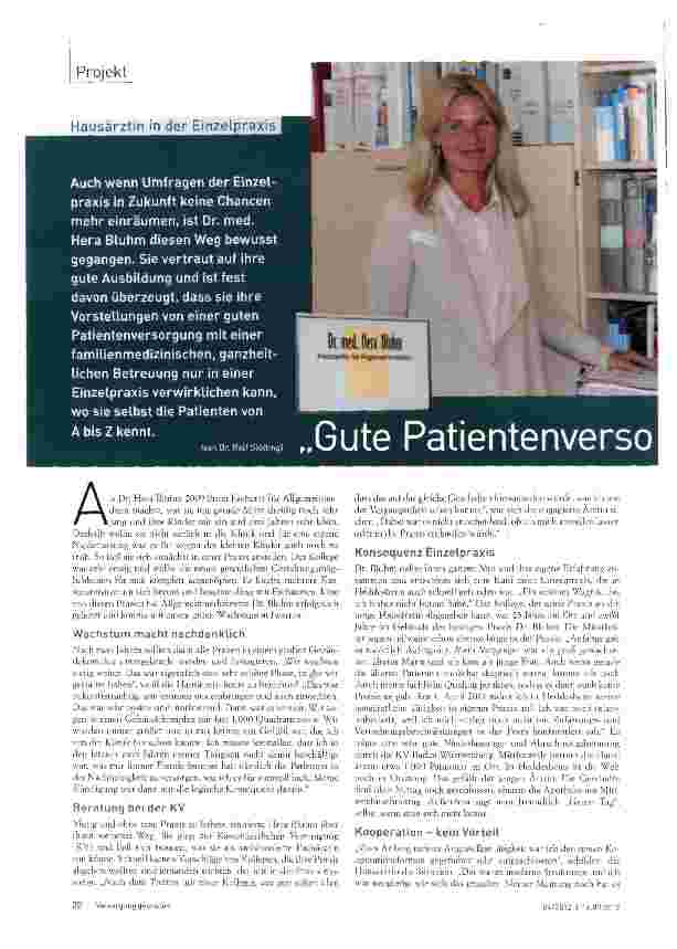 Vorschauseite 1: Gute Patientenversorgung funktioniert für mich nur so.