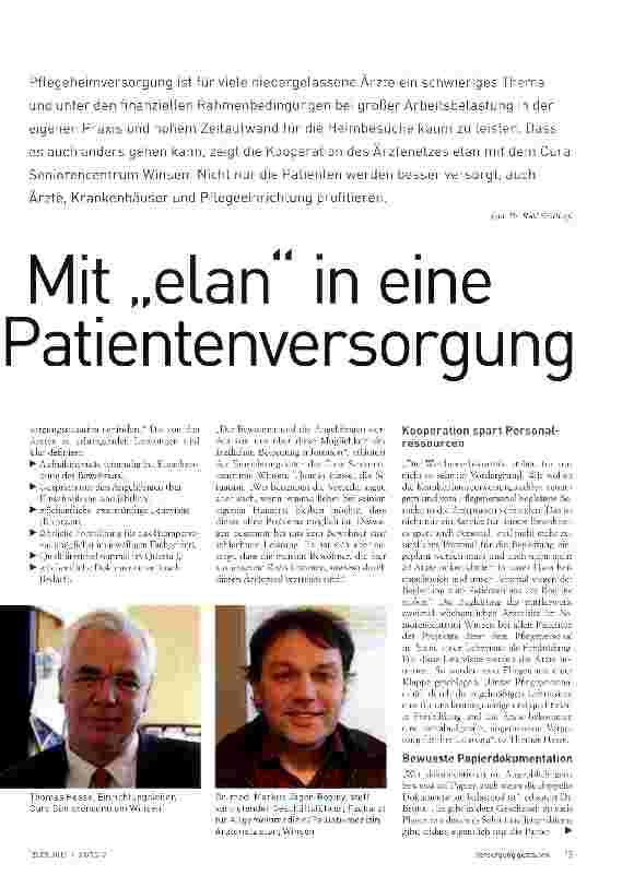 Vorschauseite 2: Mit elan in eine bessere Patientenversorgung