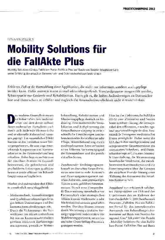 Vorschauseite 1: Mobility Solutions für die FallAkte Plus