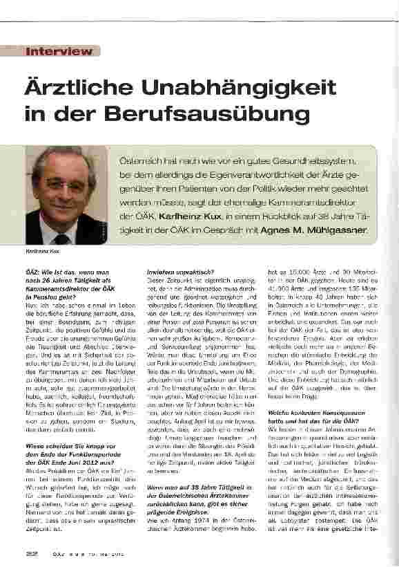 Vorschauseite 1: Ärztliche Unabhängigkeit in der Berufsausübung