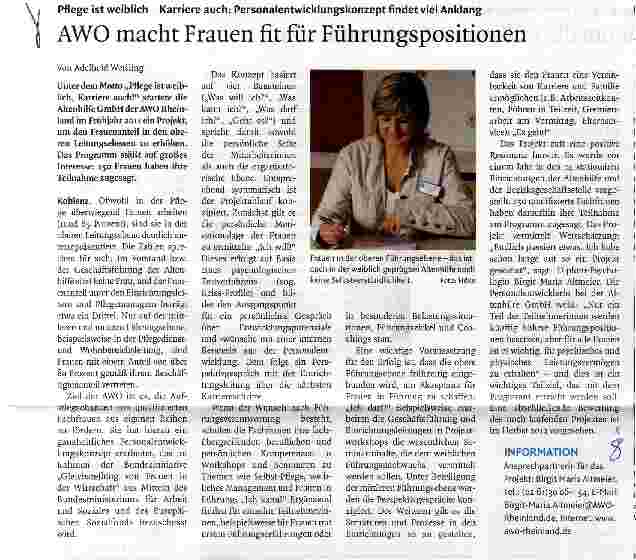 Vorschauseite 1: AWO macht Frauen fit für Führungspositionen