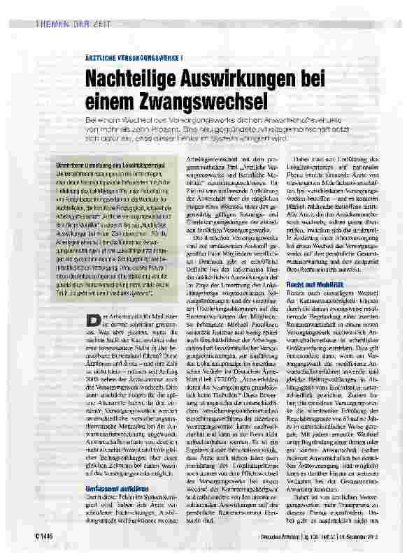 Vorschauseite 1: Nachteilige Auswirkungen bei einem Zwangswechsel