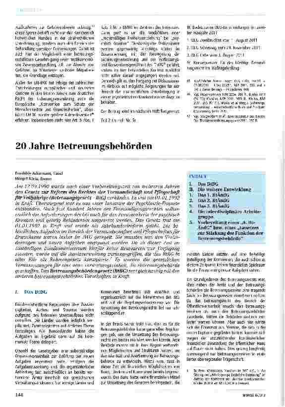 Vorschauseite 1: 20 Jahre Betreuungsbehörden