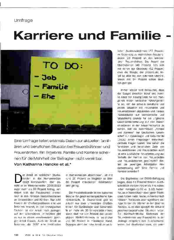 Vorschauseite 1: Karriere und Familie - unmöglich