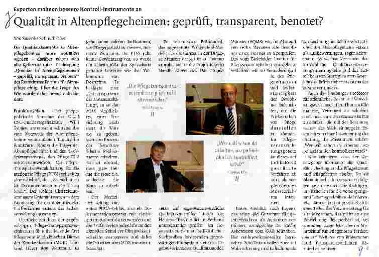 Vorschauseite 1: Qualität in Altenpflegeheimen: geprüft, transparent, benotet?