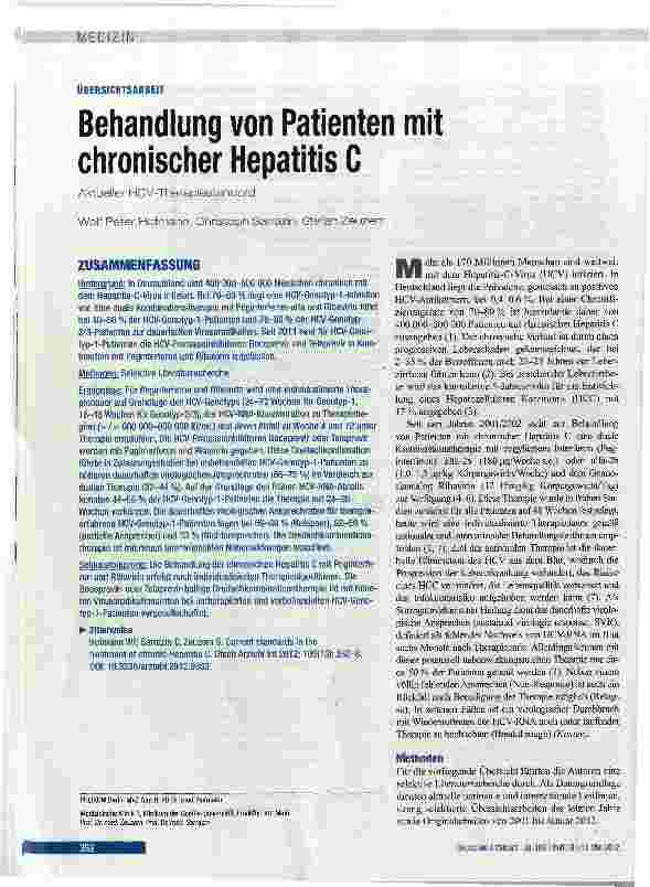 Vorschauseite 1: Behandlung von Patienten mit chronischer Hepatitis C