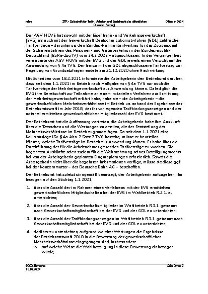 Vorschauseite 2: III. Personalvertretungsund Betriebsverfassungsrecht Betriebsrat – Auskunftsanspruch – Tarifkollision
