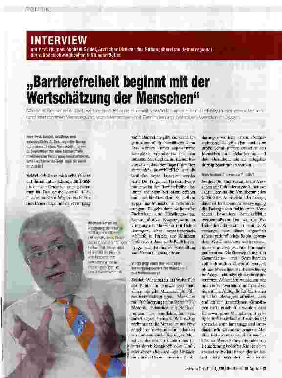 Vorschauseite 1: Barrierefreiheit beginnt mit der Wertschätzung der Menschen