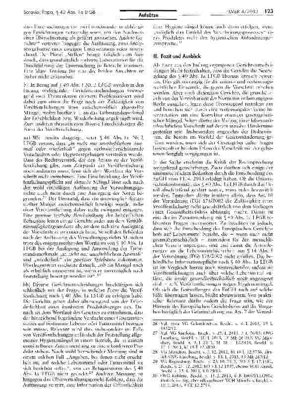 Vorschauseite 4: § 40 Abs. la LFGB in der Rechtsprechung - Eine Bestandsaufnahme