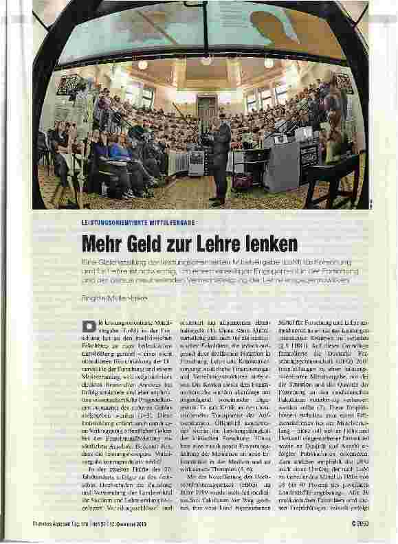 Vorschauseite 1: Mehr Geld zur Lehre lenken