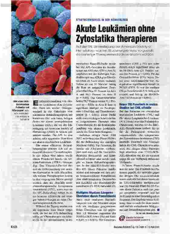 Vorschauseite 1: Akute Leukämien ohne Zytostatika therapieren