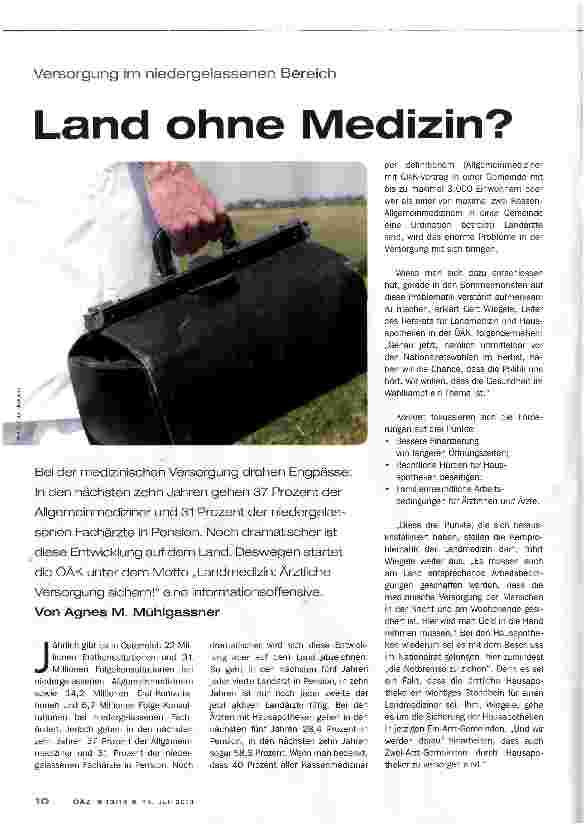 Vorschauseite 1: Land ohne Medizin?
