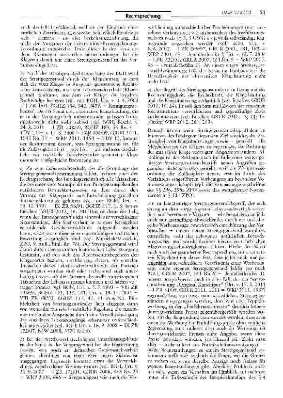 Vorschauseite 3: Keine Irreführung durch Verwendung der Bezeichnung „Biomineralwasser für MineralwasserZPO $ 253 Abs. 2 Nr. 2; UWG § 4 Nr. 11, § 5 Abs. 1 Satz 2 Nr. 1; LFGB § 11 Abs. 1 Satz 2 Nr.…