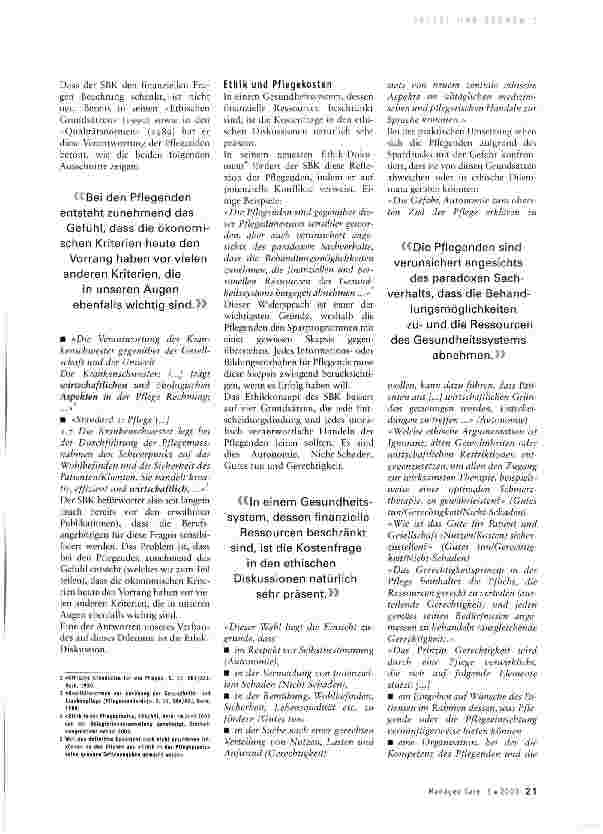 Vorschauseite 2: Das Bewusstsein für die Kosten der Pflege fördern - eine Aufgabe der Berufsverbände?