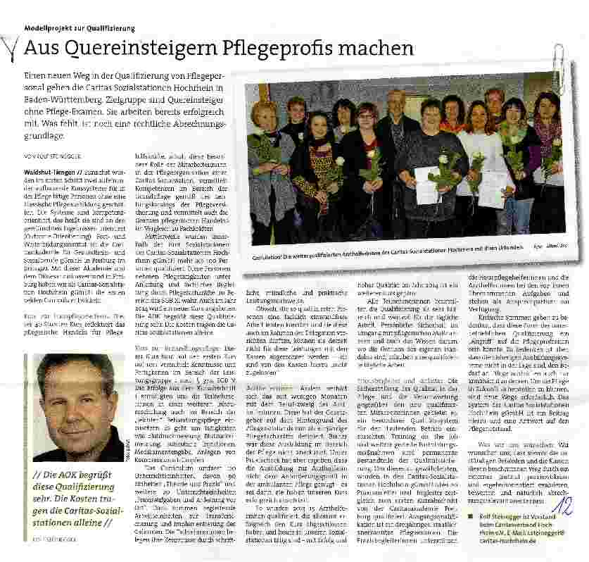 Vorschauseite 1: Aus Quereinsteigern Pflegeprofis machen