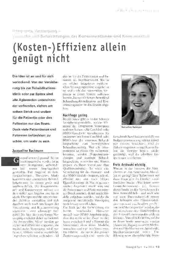 Vorschauseite 1: (Kosten-)Effizienz allein genügt nicht