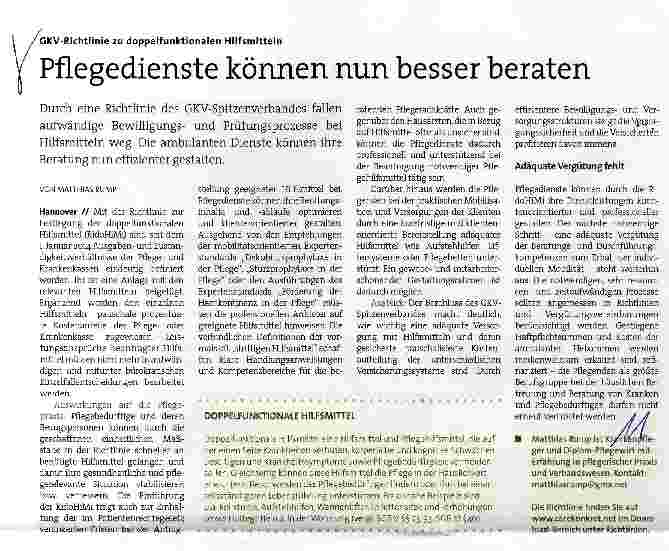 Vorschauseite 1: Pflegedienste können nun besser beraten