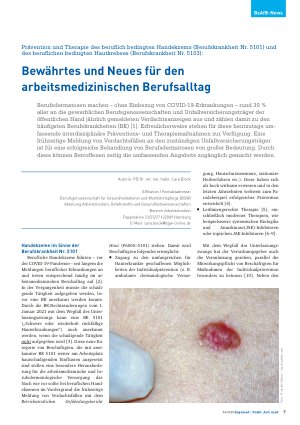 Vorschauseite 1: Bewährtes und Neues für den arbeitsmedizinischen Berufsalltag