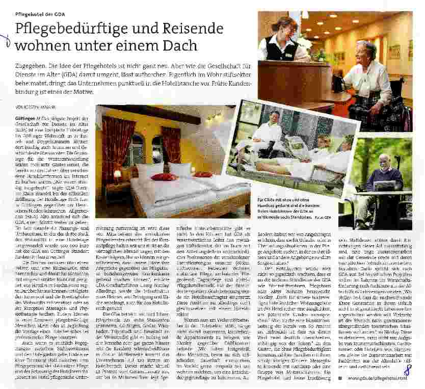 Vorschauseite 1: Pflegebedürftige und Reisende wohnen unter einem Dach