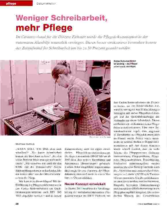 Vorschauseite 1: Weniger Schreibarbeit, mehr Pflege