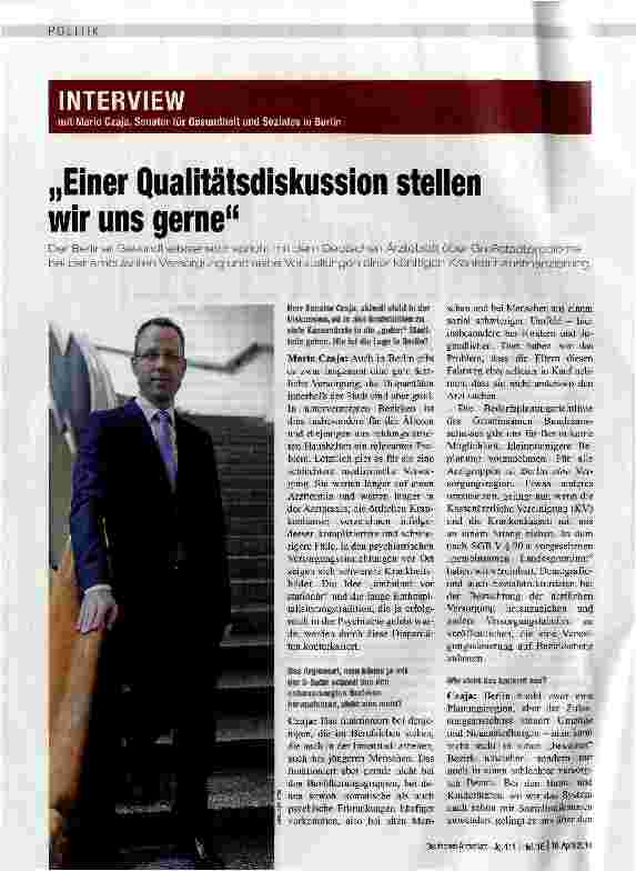 Vorschauseite 1: Einer Qualitätsdiskussion stellen wir uns gerne
