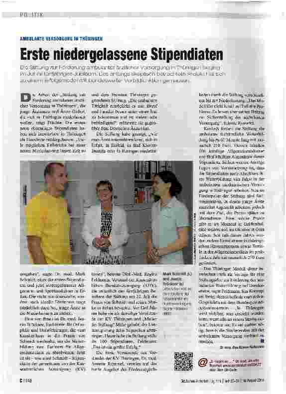 Vorschauseite 1: Erste niedergelassene Stipendiaten