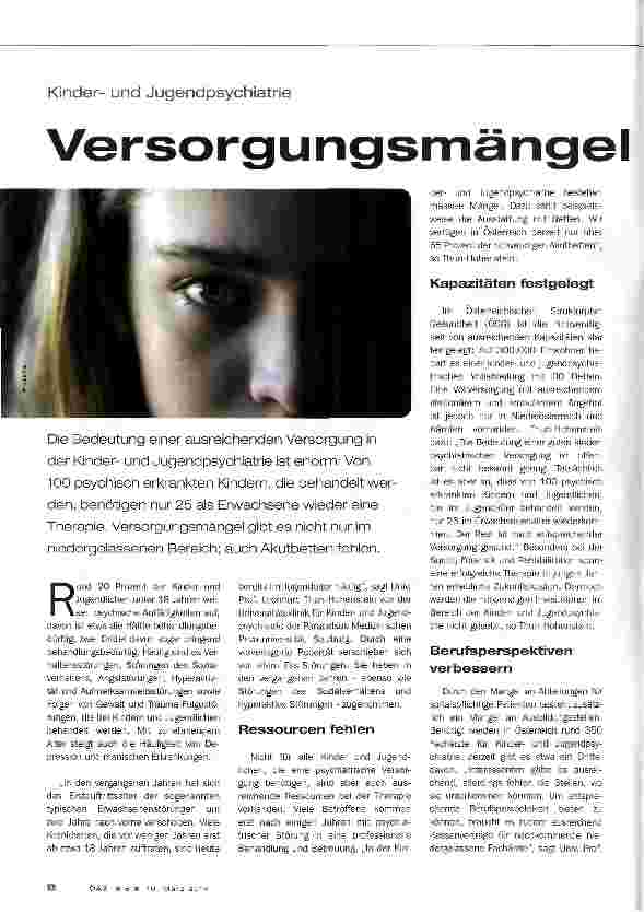 Vorschauseite 1: Kinderund JugendpsychiatrieVersorgungsmängel