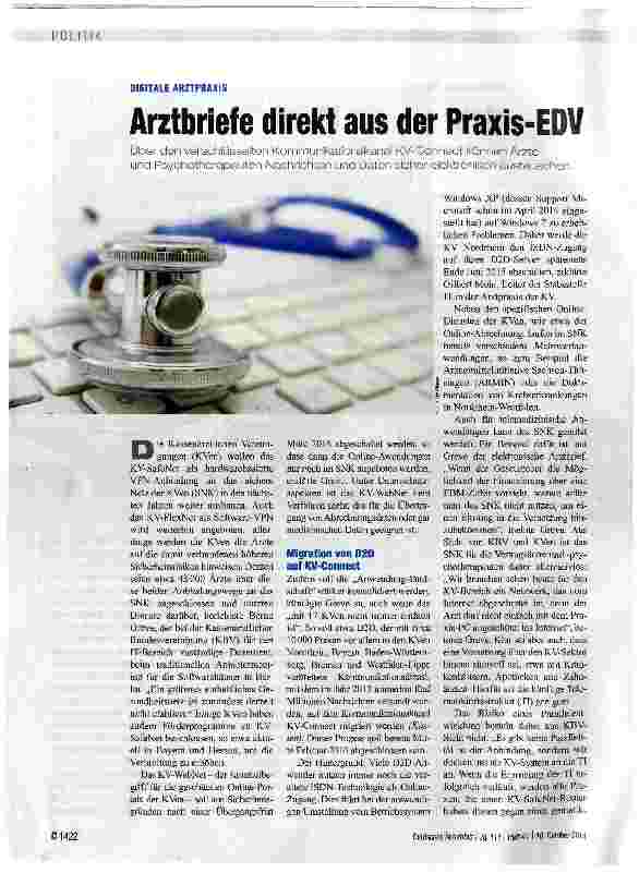 Vorschauseite 1: Arztbriefe direkt aus der Praxis-EDV