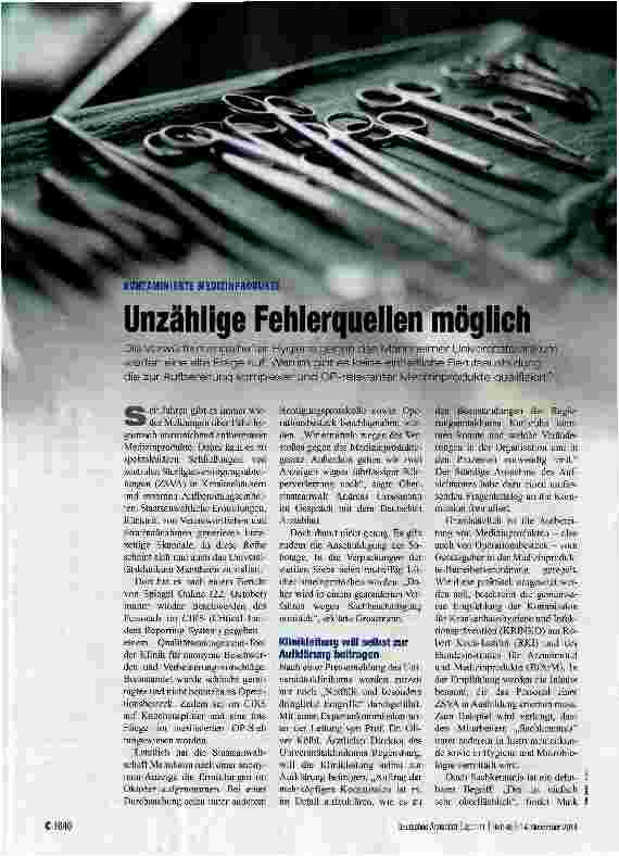 Vorschauseite 1: Unzählige Fehlerquellen möglich