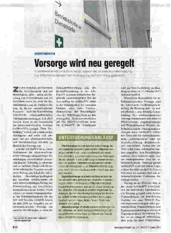 Vorschauseite 1: Vorsorge wird neu geregelt
