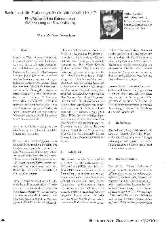 Vorschauseite 1: Beeinflusst die Stationsgröße die Wirtschaftlichkeit?