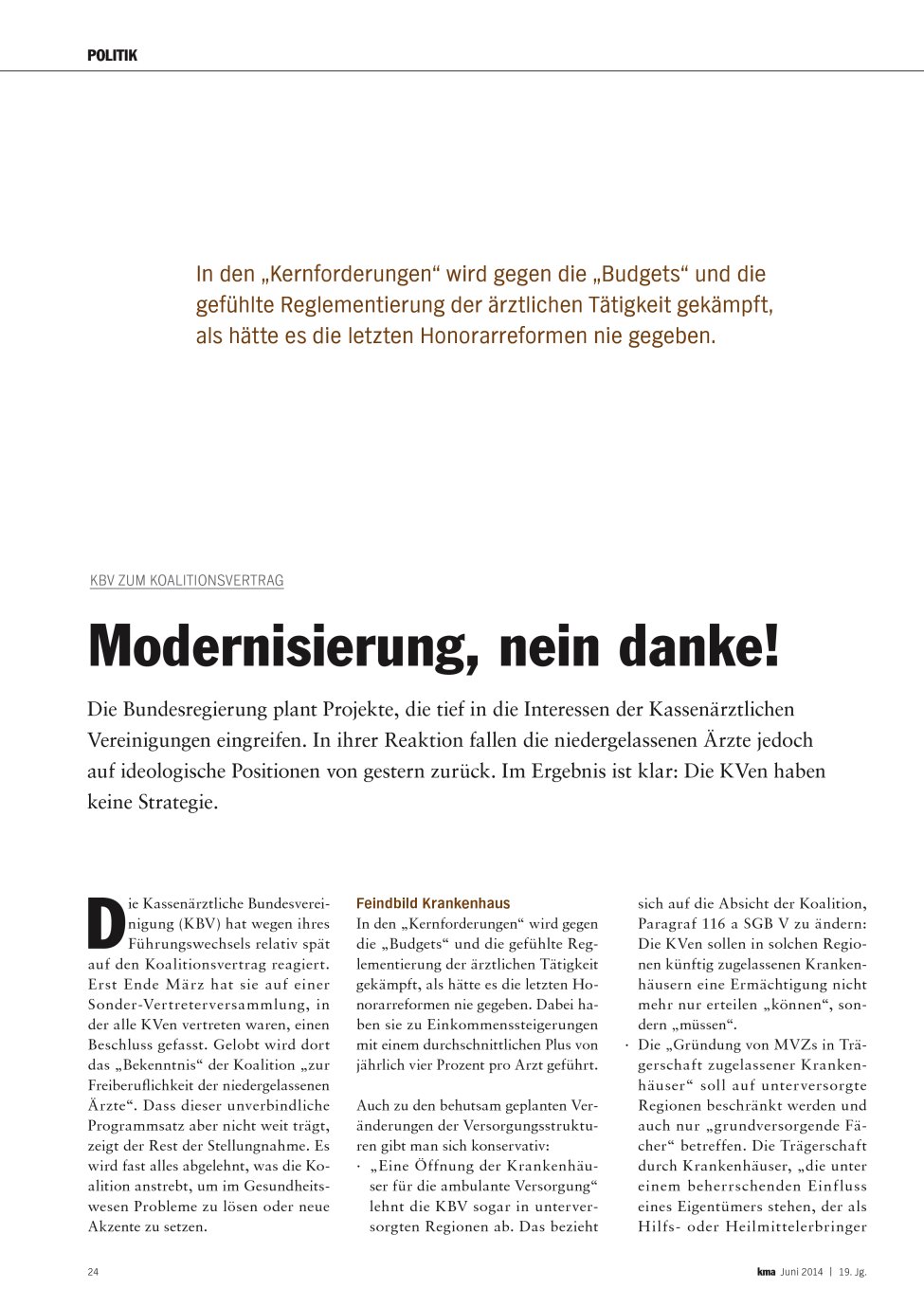 Vorschauseite 1: Modernisierung, nein danke!