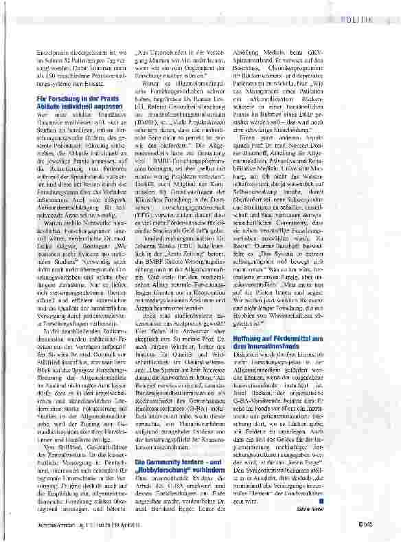 Vorschauseite 2: Viele Fragen, zu wenig Forschung