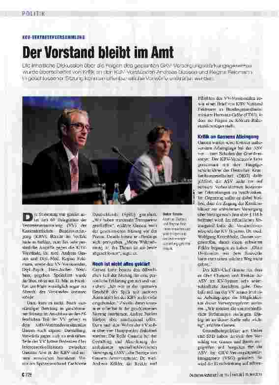 Vorschauseite 1: Der Vorstand bleibt im Amt
