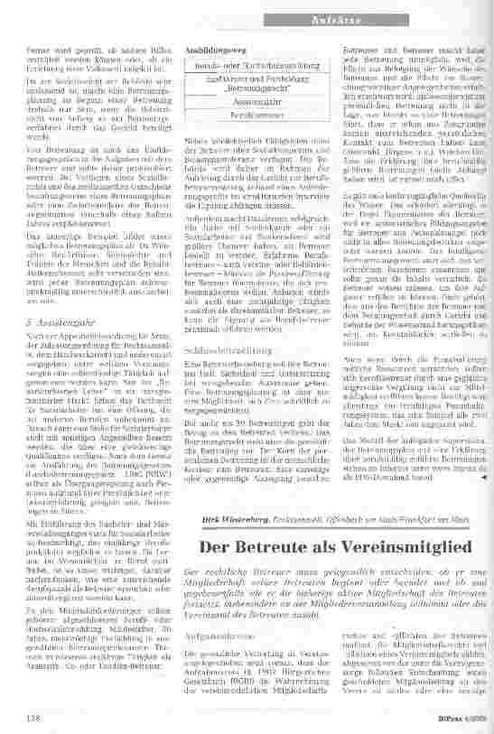 Vorschauseite 1: Der Betreute als Vereinsmitglied
