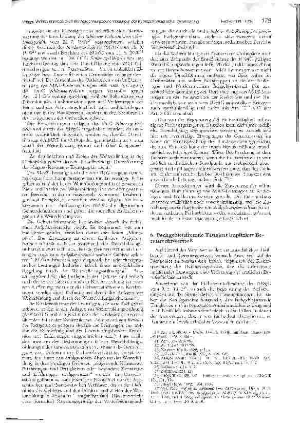 Vorschauseite 4: Zur Verfassungsmäßigkeit der Beschränkung der Abrechnungsgenehmigung in der Kernspintomographie-Vereinbarung auf die Fachgebiete Radiologie und Nuklearmedizin