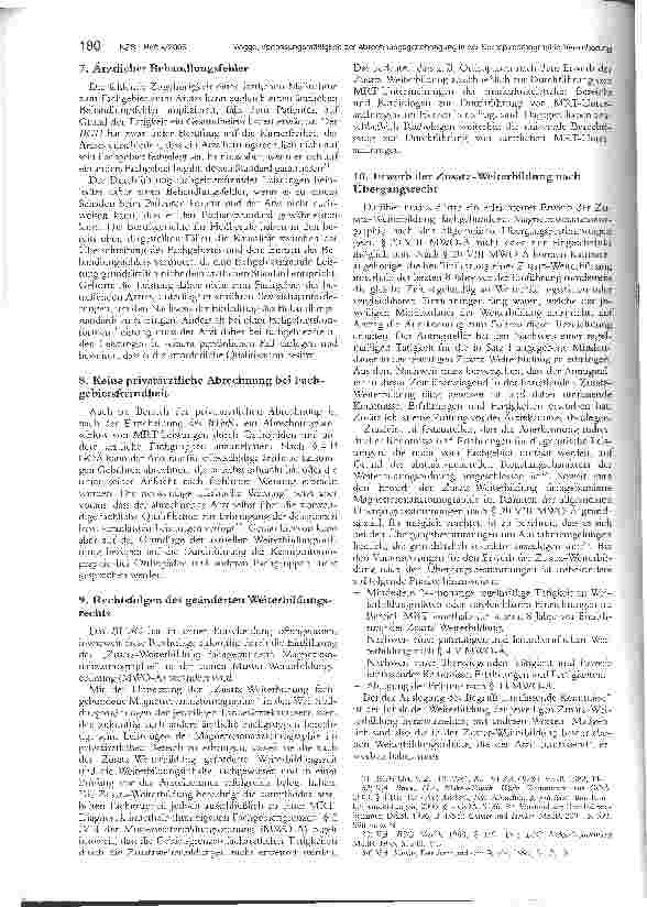 Vorschauseite 5: Zur Verfassungsmäßigkeit der Beschränkung der Abrechnungsgenehmigung in der Kernspintomographie-Vereinbarung auf die Fachgebiete Radiologie und Nuklearmedizin