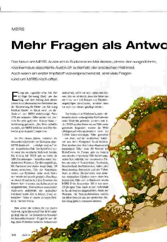 Vorschauseite 1: MERSMehr Fragen als Antworten