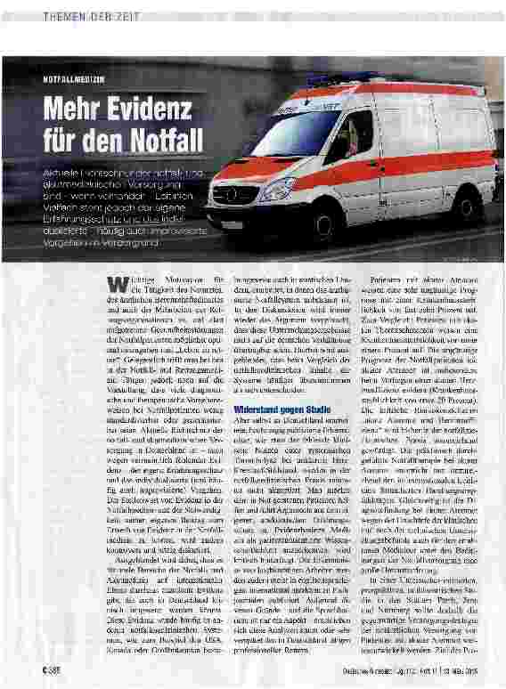 Vorschauseite 1: Mehr Evidenz für den Notfall