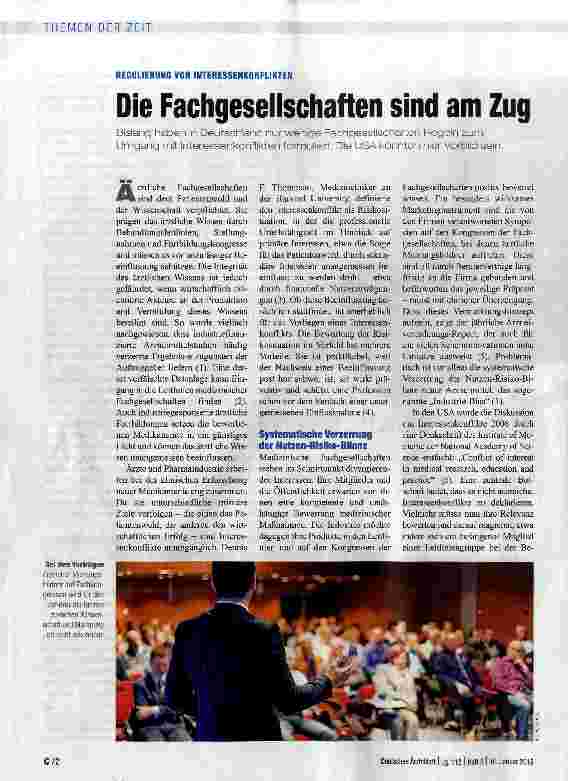 Vorschauseite 1: Die Fachgesellschaften sind am Zug