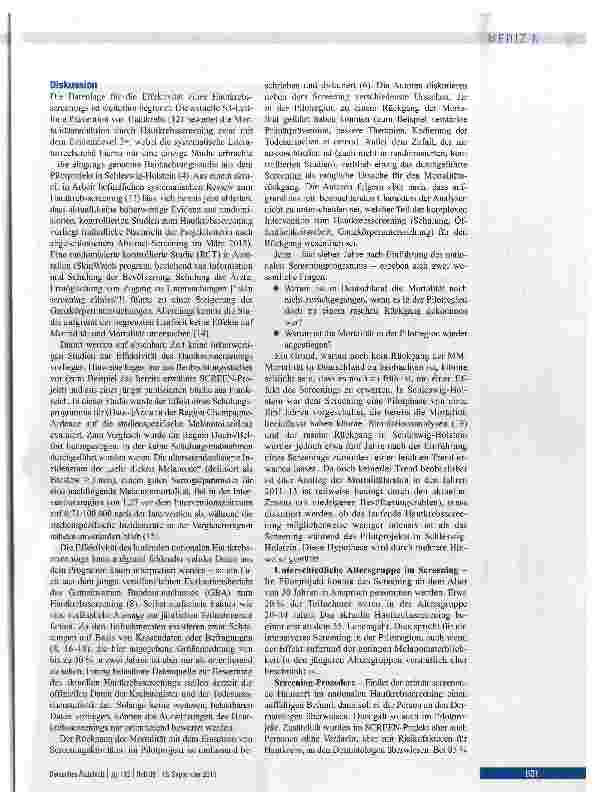 Vorschauseite 3: Hautkrebsscreening in Deutschland