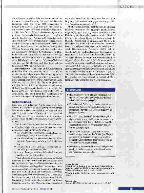 Vorschauseite 5: Hautkrebsscreening in Deutschland
