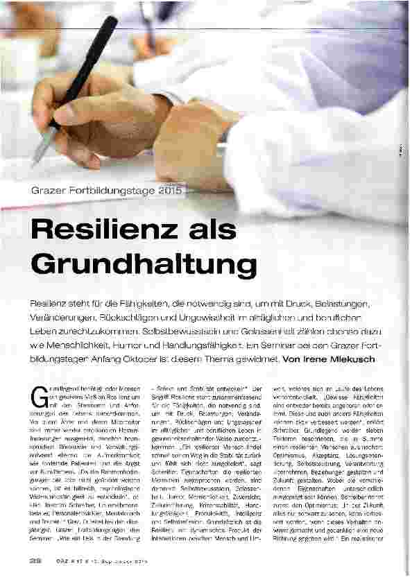 Vorschauseite 1: Resilienz als Grundhaltung