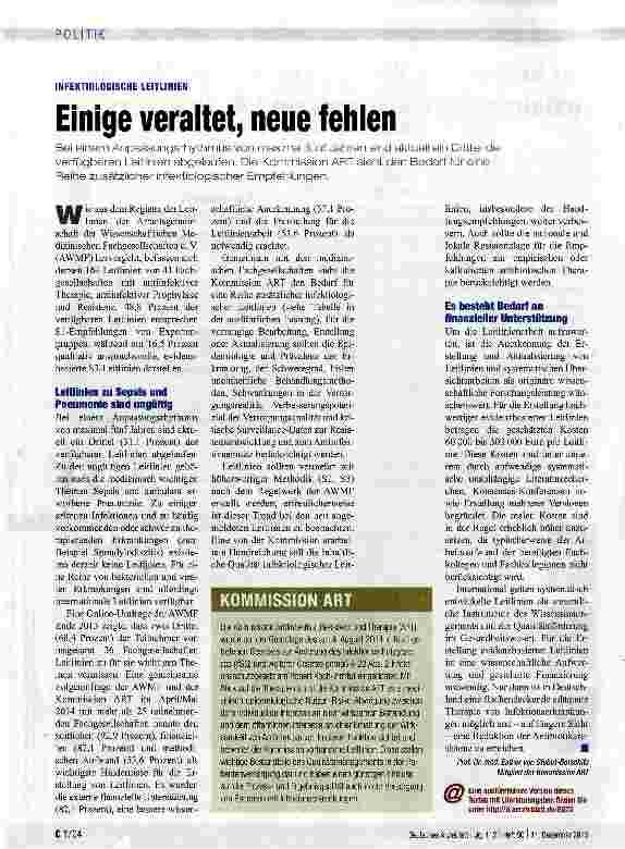 Vorschauseite 1: Einige veraltet, neue fehlen