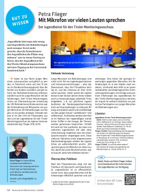 Vorschauseite 1: Mit Mikrofon vor vielen Leuten sprechen Der Jugendbeirat für den Tiroler Monitoringausschuss