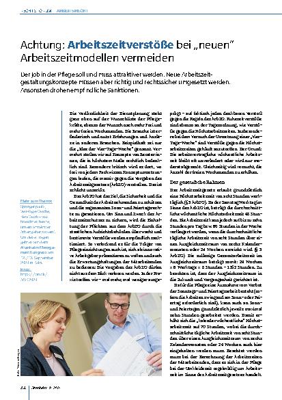 Vorschauseite 1: Achtung: Arbeitszeitverstöße bei „neuen“ Arbeitszeitmodellen vermeiden