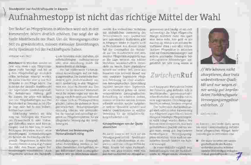 Vorschauseite 1: Aufnahmestopp ist nicht das richtige Mittel der Wahl