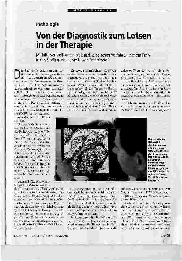 Vorschauseite 1: Von der Diagnostik zum Lotsen in der Therapie